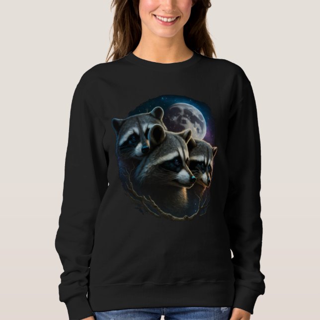 Three Raccoons Moon Howl Sweatshirt (Front)
