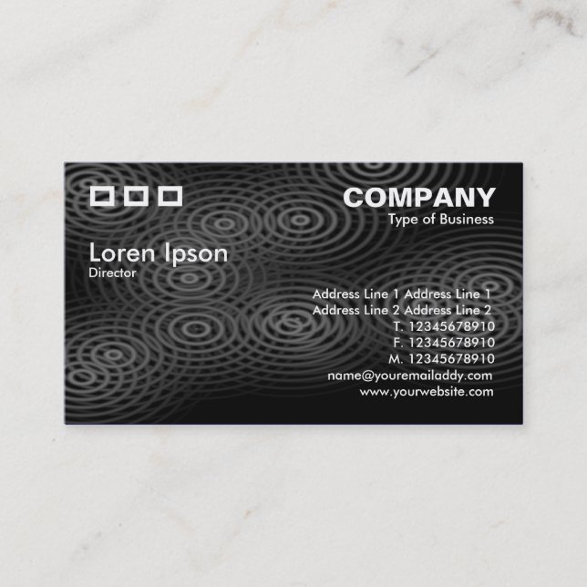 Three Rectangles - Electric Rain Dark Grey Business Card (Front)