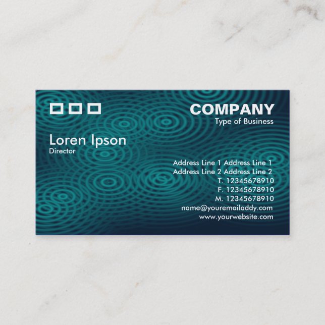 Three Rectangles - Electric Rain Dark Turquoise Business Card (Front)