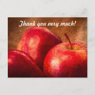 Three Red Apples Postcard