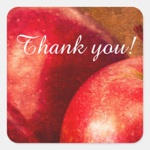 Three Red Apples Square Sticker