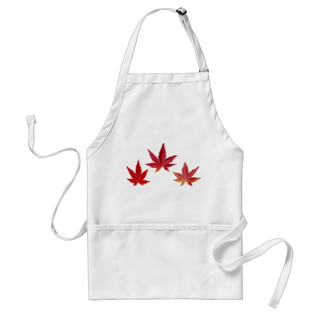 Three red falling leaves standard apron (Front)