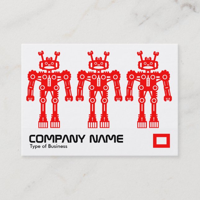 Three Red Robots Business Card (Front)