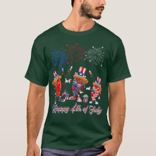 Three Red White Pizzas And Blue Pizza Fireworks 4t T-Shirt