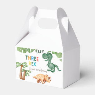 three-rex  3rd birthday party favour box