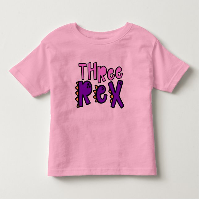 Three Rex Birthday Girl Toddler T-shirt (Front)