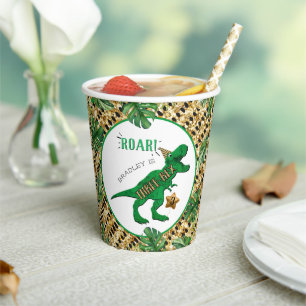 Three-Rex Dinosaur 3rd Birthday Paper Cups