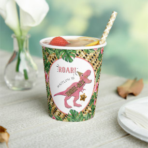 Three-Rex Dinosaur 3rd Birthday Paper Cups