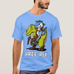 Three Rex Dinosaur 3rd Birthday Party Pirate T-Shirt