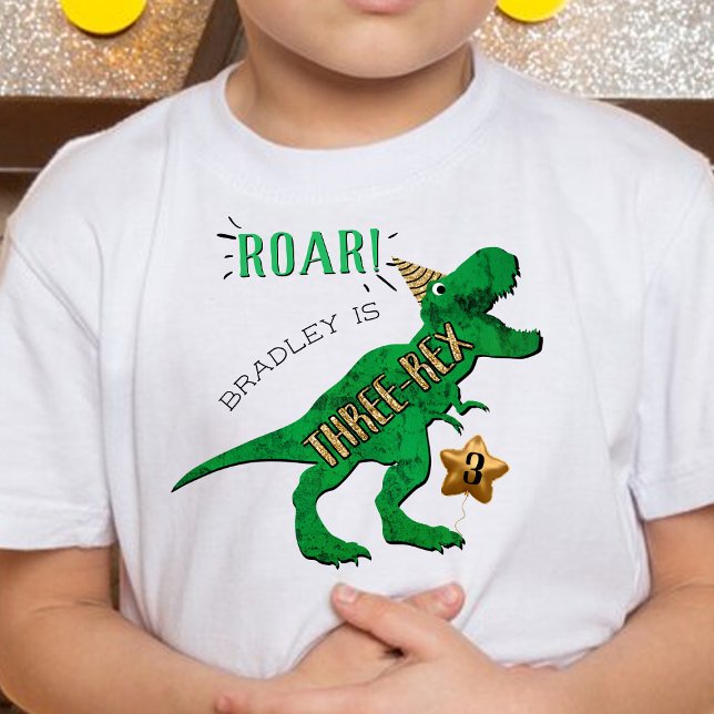 Three-Rex Dinosaur 3rd Birthday Toddler T-Shirt (Creator Uploaded)