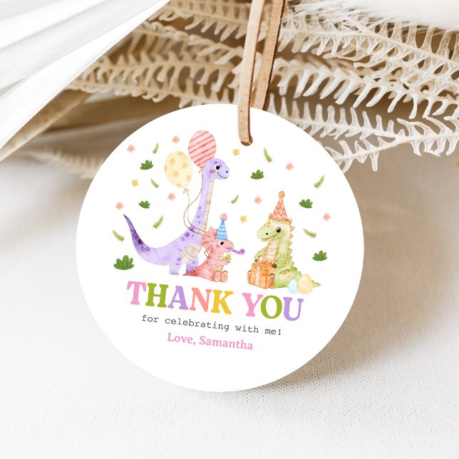 Three Rex Dinosaur Birthday Favour Tags (Dinosaur 3rd Birthday Favor Tags)