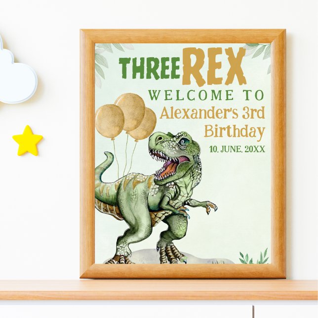 Three Rex - Funny Birthday 3rd Boy Dinosaur Poster (Creator Uploaded)