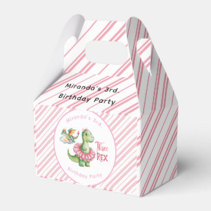 Three Rex Girl Birthday Party Favour Box