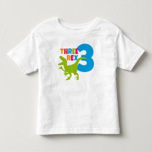 Three Rex Toddler 3rd Birthday White T-Shirt
