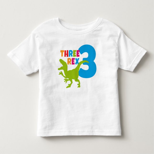 Three Rex Toddler 3rd Birthday White Toddler T-Shirt (Front)