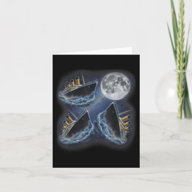 Three Rms Titanic Moon 3 Howling At Moon Funny Wei Card (Front)