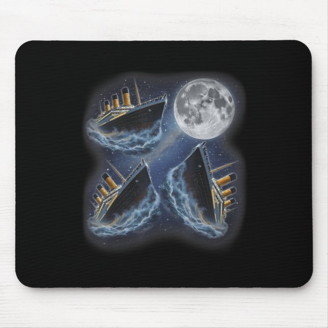 Three Rms Titanic Moon 3 Howling At Moon Funny Wei Mouse Pad (Front)