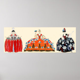 THREE ROCOCO LADIES,BEAUTY,FASHION COSTUME DESIGN POSTER
