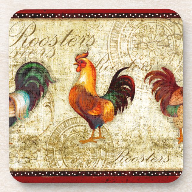 Three Roosters Coaster (Front)