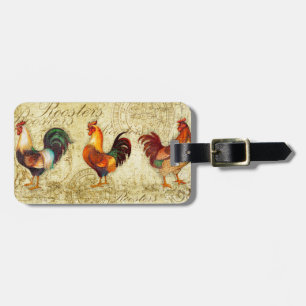 Three Roosters Luggage Tag