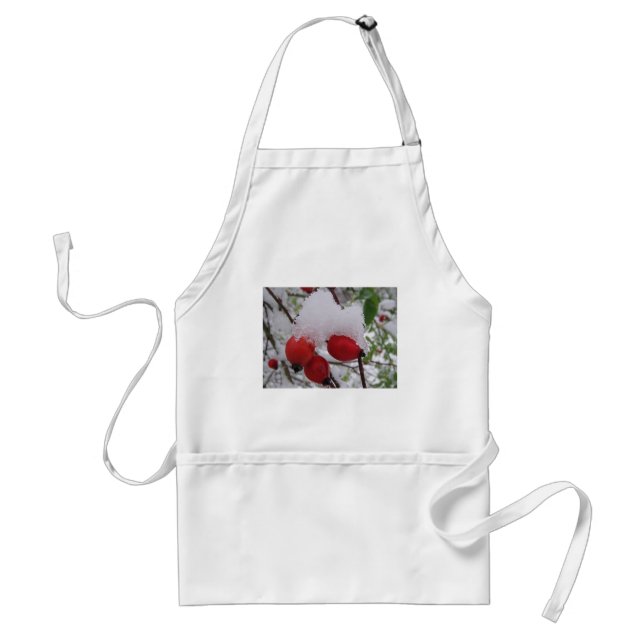 Three rose hips and snow standard apron (Front)