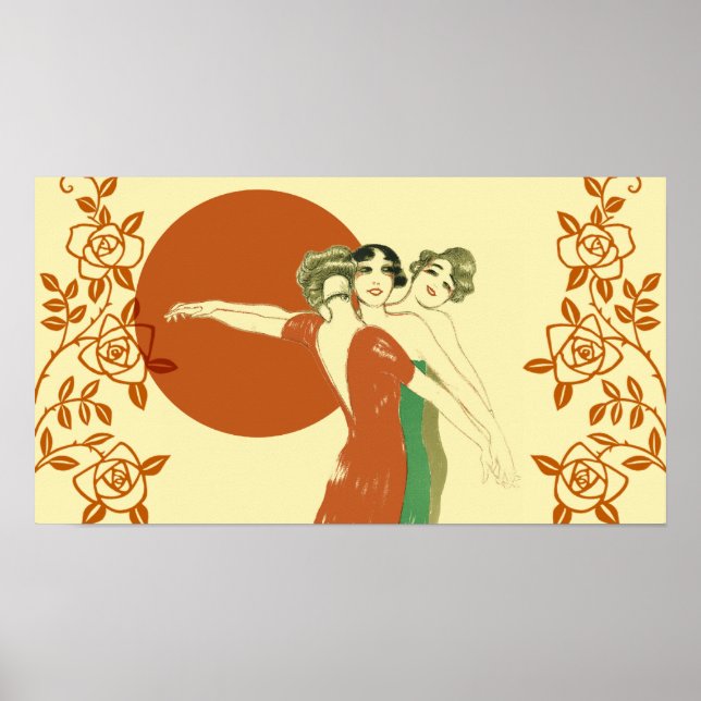 THREE ROSES, Art Deco Ladies: SUMMER SUNSHINE Poster (Front)
