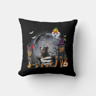 Three Rottweilers Satan Witch Mummy Halloween Cost Cushion