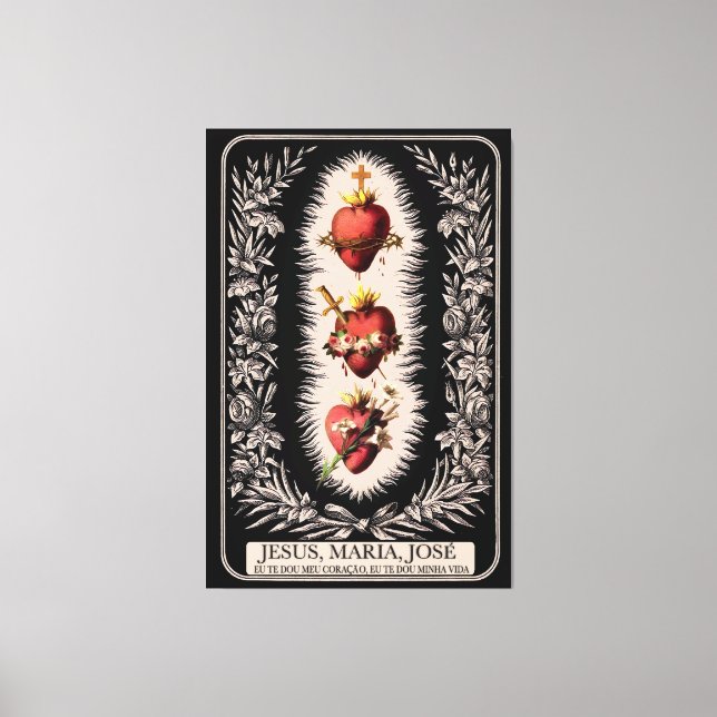 Three Sacred Hearts Canvas Print (Front)