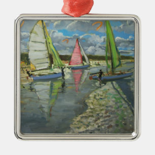 Three Sailboats Bray Dunes France Metal Tree Decoration