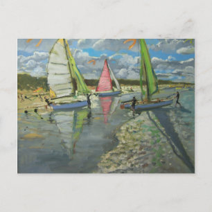 Three Sailboats Bray Dunes France Postcard