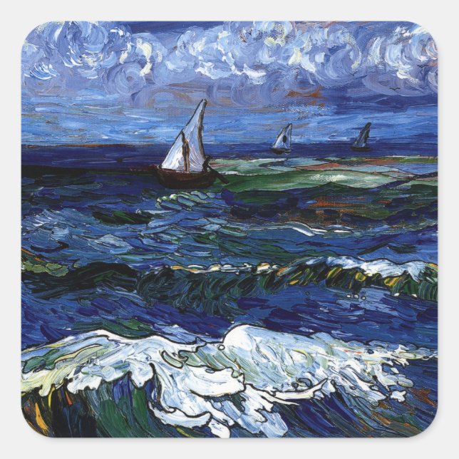 Three Sailboats Square Sticker (Front)