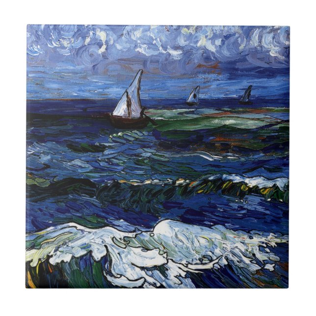 Three Sailboats Tile (Front)
