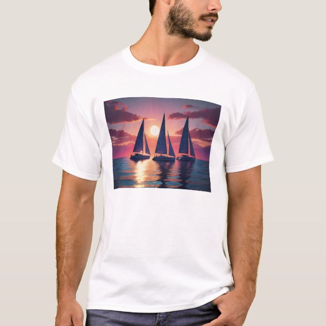 Three Sailing Amigos  T-Shirt (Front)