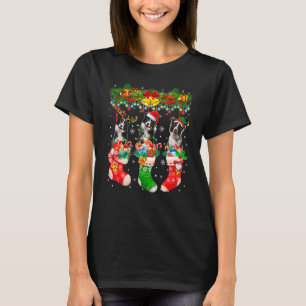 Three Santa Reindeer Elf Border Collie Dogs In Xma T-Shirt