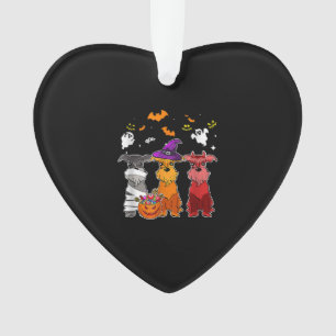 Three Schnauzer Witch Hat Cute Halloween Gifts Ornament