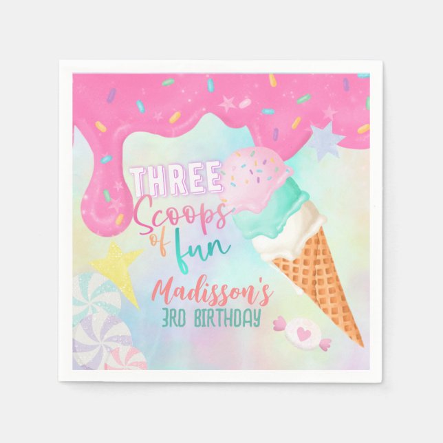 Three Scoops of Fun Napkin (Front)