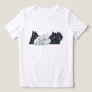 Three Scottish Terriers with Two Westies Tri-Blend Shirt