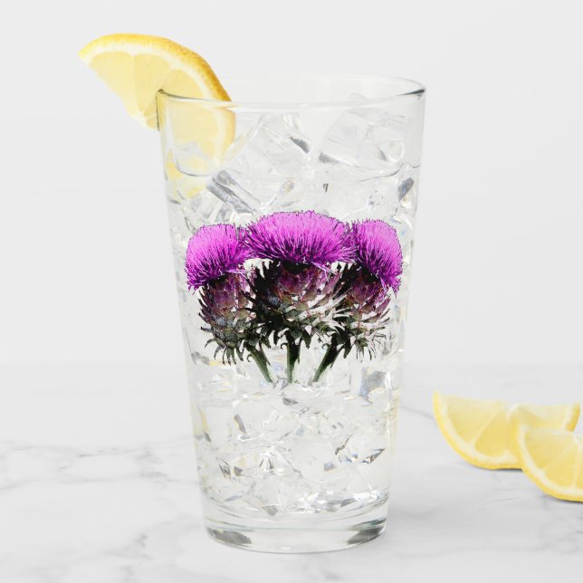 Three Scottish Thistles Glass (Front Ice)