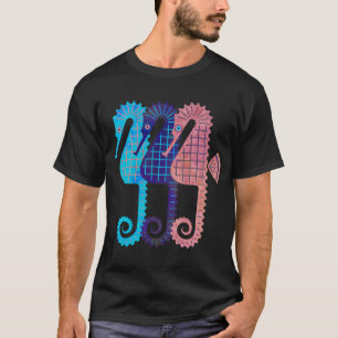 Three Seahorses in Various Colours T-Shirt