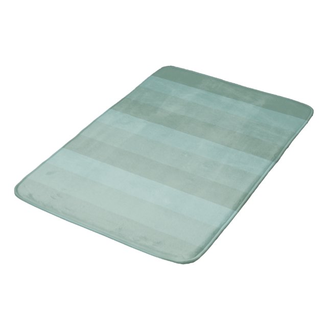 Three Shades of Green Stripes  Bath Mat (Angled)