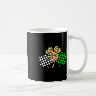 Three Shamrocks Leopard Buffalo Plaid St Patrick D Coffee Mug