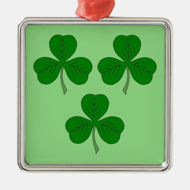 Three Shamrocks Metal Tree Decoration (Front)