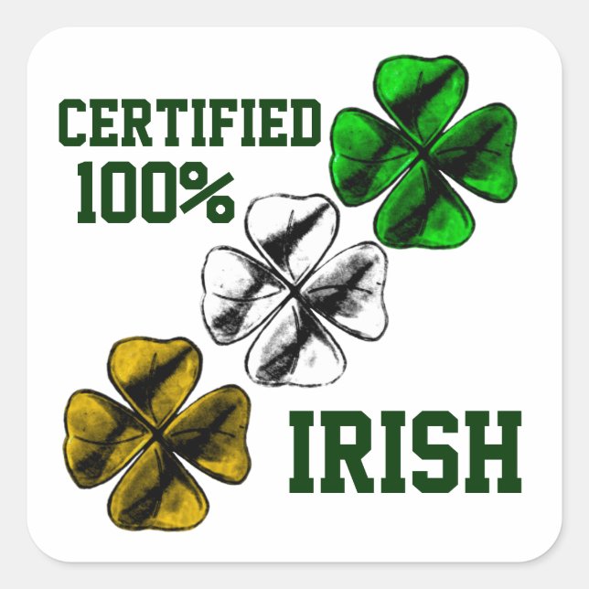 Three Shamrocks Square Sticker (Front)