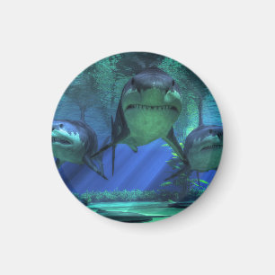 Three Sharks Magnet