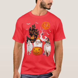 Three Sheep Halloween Mummy Scary Witch With Pumpk T-Shirt