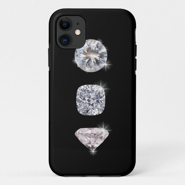 Three shine crystal Diamonds Case-Mate iPhone Case (Back)