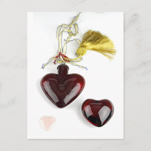 Three Shiny Hearts Postcard (Front)