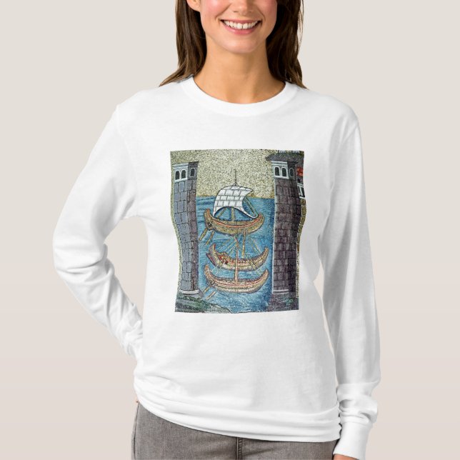 Three ships entering the port of Ravenna T-Shirt (Front)