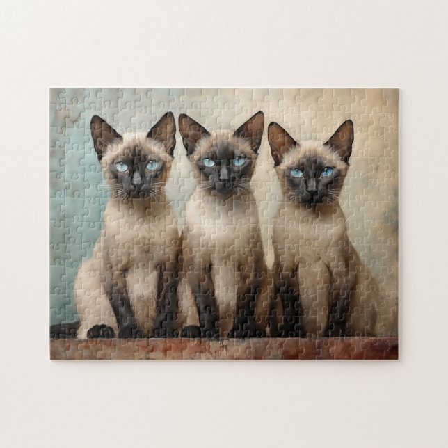 Three Siamese cats Jigsaw Puzzle (Horizontal)