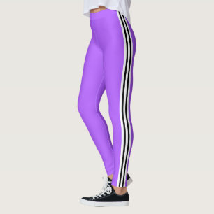 Three Side Stripe Purple Leggings Choose Colours